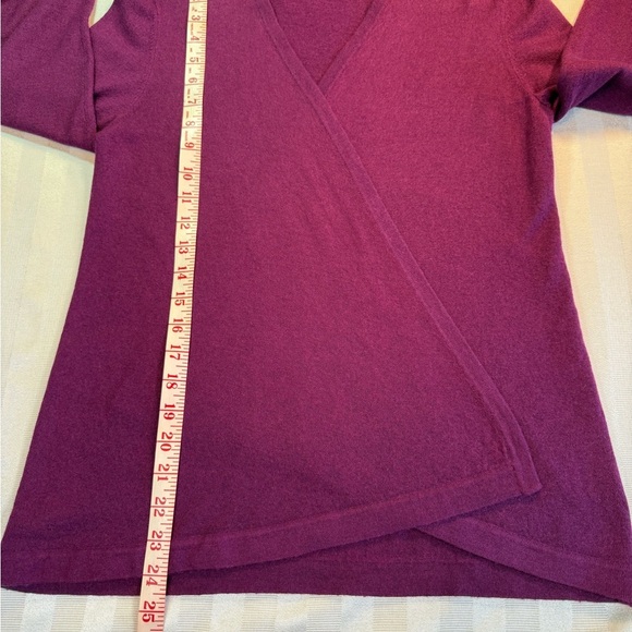 Jones New York Collection Open Front Wool Blend Cardigan Sweater Sz M Magenta - Picture 9 of 14